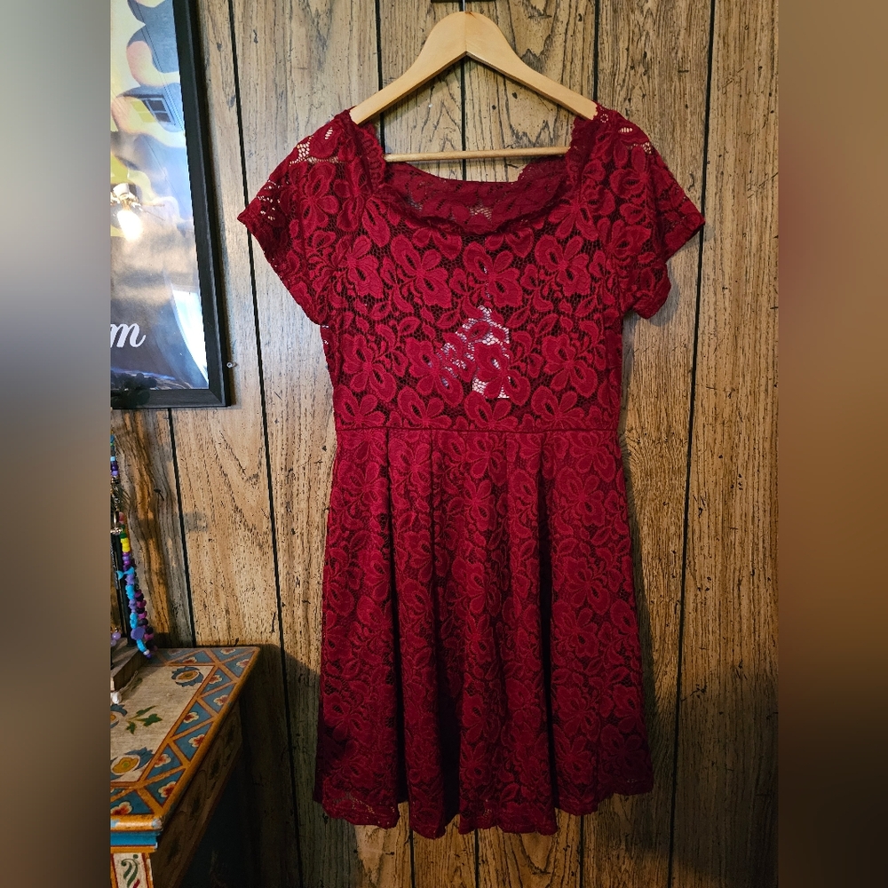 NWT MISSMAY Retro Red Lace Dress - XL - Picture 5 of 7